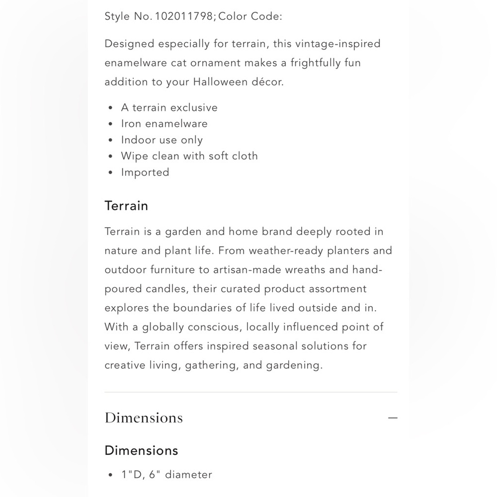 Pair Of Anthropologie Enamelware Spooky Halloween Black Cat Ornament NWT - Picture 7 of 7